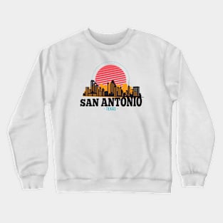 Retro San Antonio, Texas Skyline Crewneck Sweatshirt